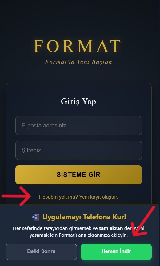 Kayıt Ekranı